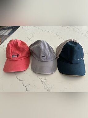 3 Mens Ball Caps - 2 Vineyard Vines & 1 Land Rover